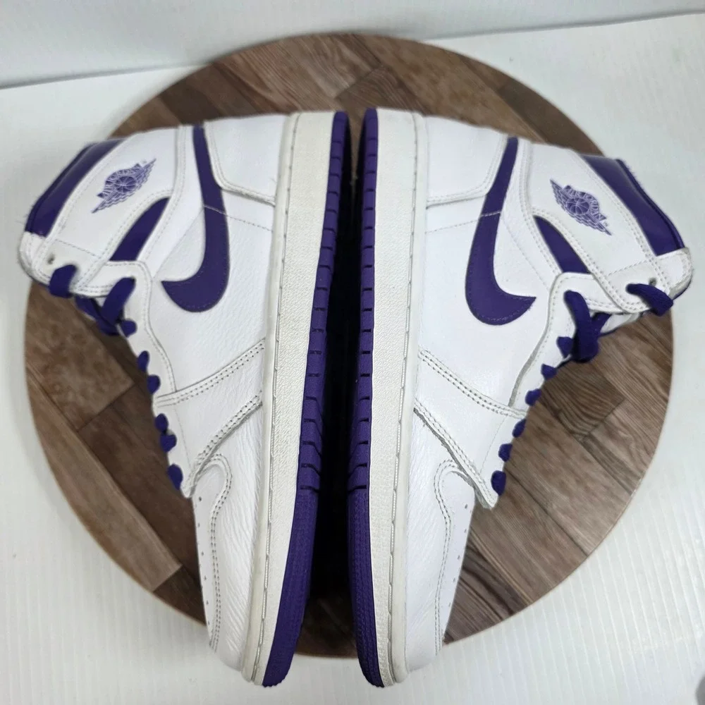 Air Jordan 1 High Court OG Purple Womens Size 8 White Shoes CD0461-151